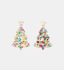 Boucles d'oreilles sapin pailletées multicolores Balaboosté