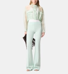 Caban cropped en organza de pure soie Pinko