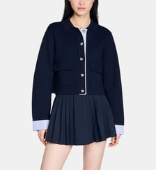 Cardigan en laine à col polo Sandro