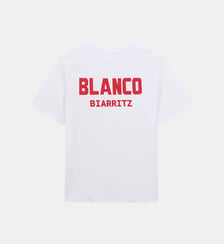 T- shirt col rond en coton imprimé dos BLANCO BIARRITZ Serge Blanco