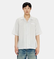 Chemise à manches courtes en modal à rayures fines Diesel