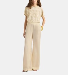 Pantalon marajo en viscose cady couleur uni Momonì