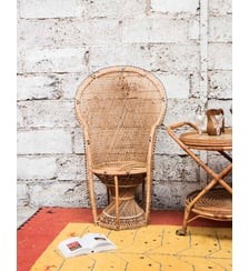 Fauteuil Emmanuel en rotin clair Emmanuel N°16- Produit chiné Debongout