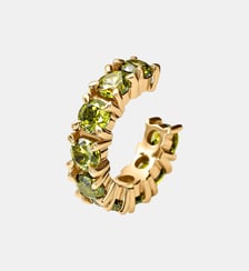 Bracelet d’oreilles plaqué or jaune avec des cristaux verts Aristocrazy