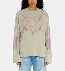 T-shirt à manches longues en coton avec imprimé graphique Diesel