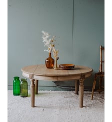 Table basse ovale en bois Léonie N°936- Produit chiné Debongout
