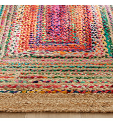 Tapis rectangulaire, fait main, en jute et coton recyclé AM.PM