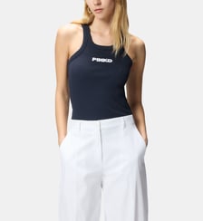Débardeur en maille côtelée à logo pinko 3d Pinko