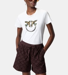 T-shirt avec maxi broderie bijou love birds Pinko