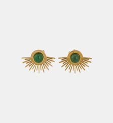 Boucles d'oreilles pierre d'aventurine et acier inoxydable Balaboosté