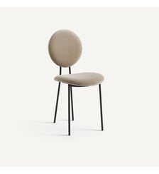 Chaise médaillon en métal acier et velours AM.PM