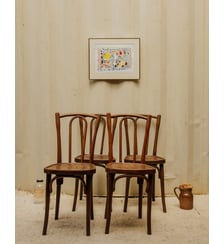 Lot de 4 chaises bistro en bois Claude N°1371- Produit chiné Debongout