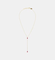 Collier cravate longue venus jade rose Caroline Najman