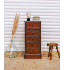 Chiffonnier en bois et marbre Valery N°135- Produit chiné Debongout
