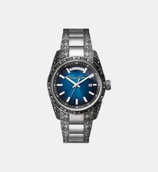 Thomas Sabo Montre Rebel at Heart Revive 40 mm en acier inoxydable bleu nuit, motif gravé acier, acier Thomas Sabo