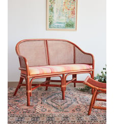 Banquette en rotin Martine N°54- Produit chiné Debongout