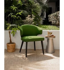 Fauteuil vert aux piétement en frêne Jakob N°1250- Produit chiné Debongout