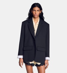 Veste bi-matières satiné Sandro