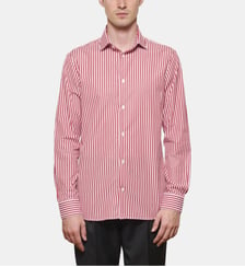 Chemise rouge à rayures bâtons coupe droite Atelier Privé