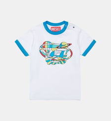 T-shirt à col rond avec logo Diesel Kids