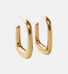 Petites créoles carrées plaquées or jaune 18 carats Aristocrazy