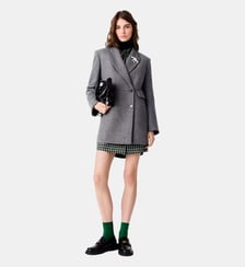 Manteau mi-long en laine mélangée Maje