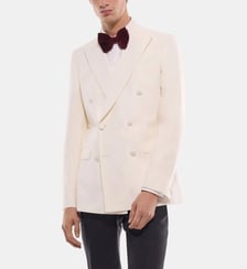 Veste de smoking croisée en laine vierge Fursac