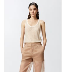 Débardeur en mesh pailleté Pinko
