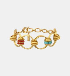 Bracelet souple anneaux ajustable   doré à l'or fin - Alicudi Satellite