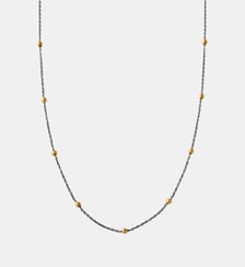 Chaîne bicolore en argent 925 plaqué or jaune 18 carats avec perles Aristocrazy