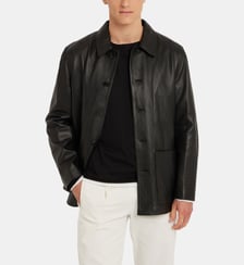 Veste de travail en cuir Agnès b.