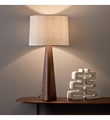Lampe en chêne teinté noyer et lin AM.PM