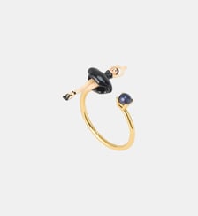 Bague ajustable Ballerine tutu noir et perle de culture Les Néréides