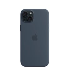 Coque iPhone 15 Plus MagSafe silic Bleu Orage Apple