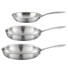 Gourmet - Lot de 3 poêles inox 20-24-28 cm Cuisinox