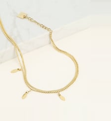 Chaîne de cheville Symi  en Acier doré Zag Bijoux