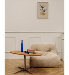 Table basse ovale au piétement métallique Donna N°987- Produit chiné Debongout