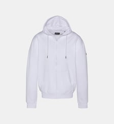 Sweatshirt uni zippé à capuche Schott