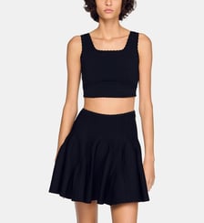 Pull court en maille fantaisie Sandro