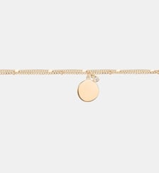 Bracelet double chaînes Jamais sans Toi | Médaille Ronde en Plaqué Or avec diamant blanc La Garçonne Diamant