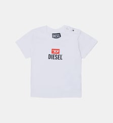 T-shirt à col rond avec logo Diesel Kids