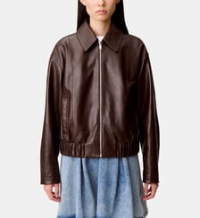 Blouson cuir brillant casual Claudie Pierlot