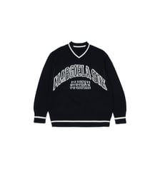 Pull à col en V avec logo MM6 Maison Margiela