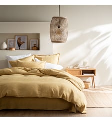 Housse de couette en lin lavé, RÊVE DE LIN Blanc Cerise