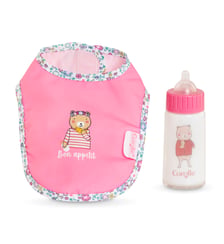 Bavoir Rose et Biberon Magique pour grand poupon 36/42 cm Corolle