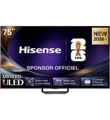 TV Mini LED 75U7S PRO (2026) 75" (189 cm) 4K - Expérience Gaming, 165Hz, anti-reflet Hisense