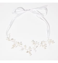 Couronne de fleur en ruban - blanc Balaboosté