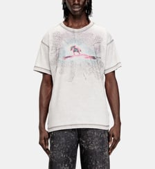 T-shirt régulière avec imprimé et clous Diesel