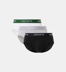Lot de 3 slips coton uni siglés Lacoste