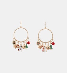 Boucles d'oreilles longues avec pampilles de Noël Balaboosté